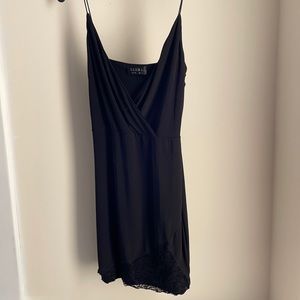 Club L Black slinky dress with lace detail on bottom EU38/UK10